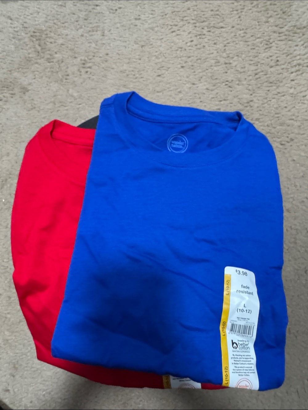 Wonder Nation Cotton Crewneck Tees - Blue & Red